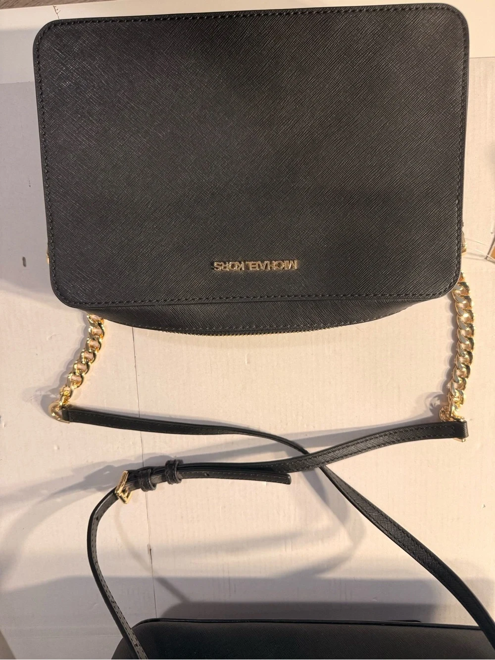 Michael Kors Black Saffiano Leather Tote with Crossbody purse and wallet